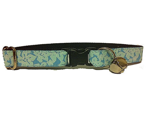 Mint Flowers Cat Collar