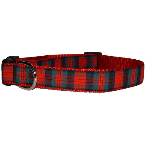 Pretty Red Tartan Dog Collar
